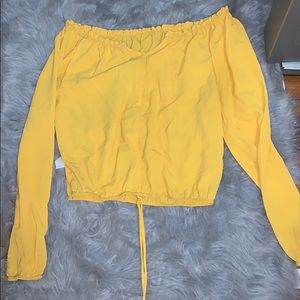 Mustard fashion nova off shoulder top size medium
